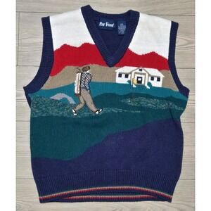 Vintage Par Four Golfer Sweater Mens Size Large Multicolor Vest